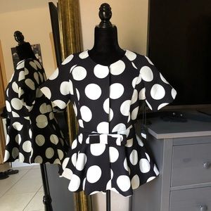 Polka Dot High Low Blazer